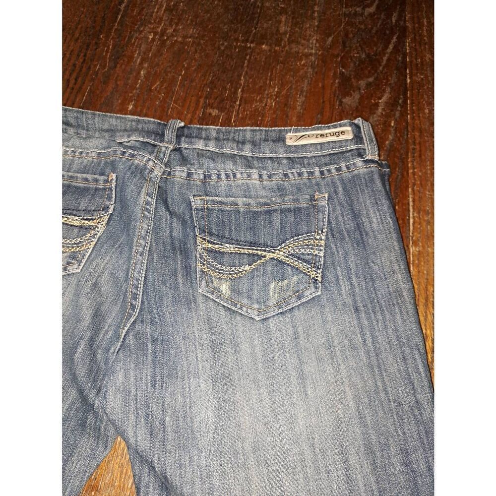 Size 8 Short Refuge Runway Everyday Boot Distressed Denim Boot Cut Blue Jeans - Picture 8 of 8
